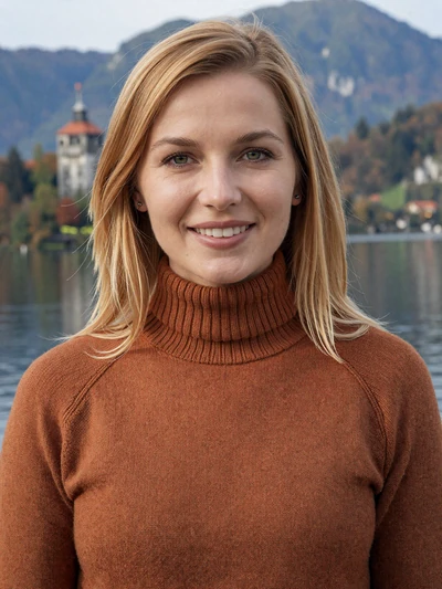 Tina, 31, a verified Slovenian woman from Bled with honey blonde hair near the famous lake