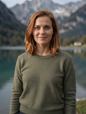 Špela, 26, a verified Slovenian woman from Bled with auburn hair and green eyes near Alpine lake on Dating4u