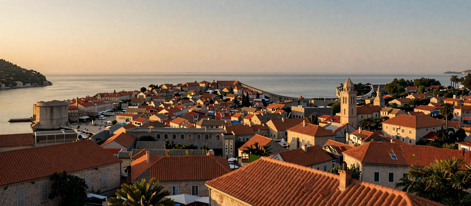 Adriatic coastline at golden hour showcasing Balkan beauty