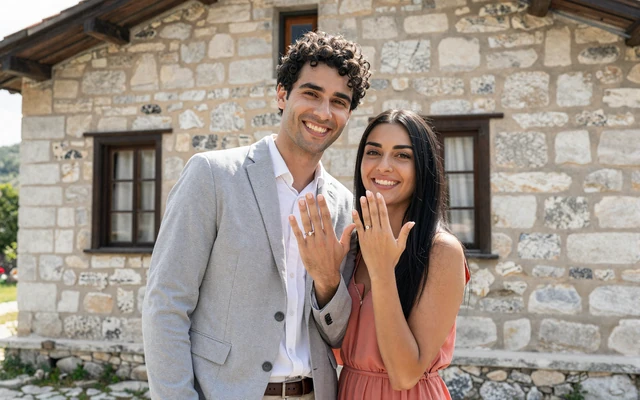 Besa and Ardit, an Albanian-American couple engaged after meeting on Dating4u