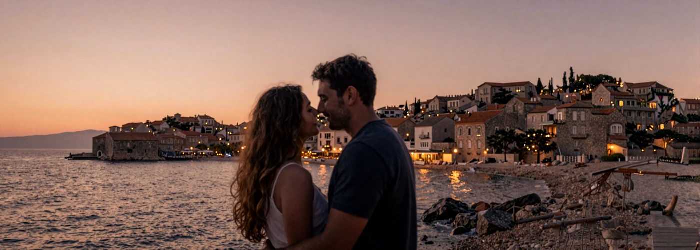 Adriatic sunset backdrop for Dating4u success stories